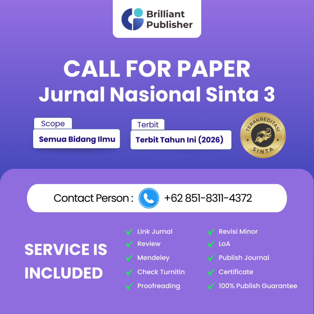 Pendampingan Publikasi Jurnal Sinta 3 Bereputasi Siap Terbit Bulan Ini!