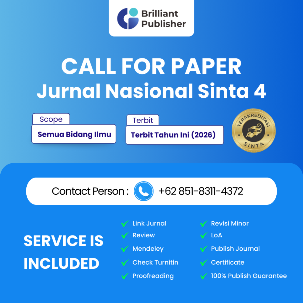 Pendampingan Publikasi Jurnal Sinta 4 Bereputasi Siap Terbit Bulan Ini!